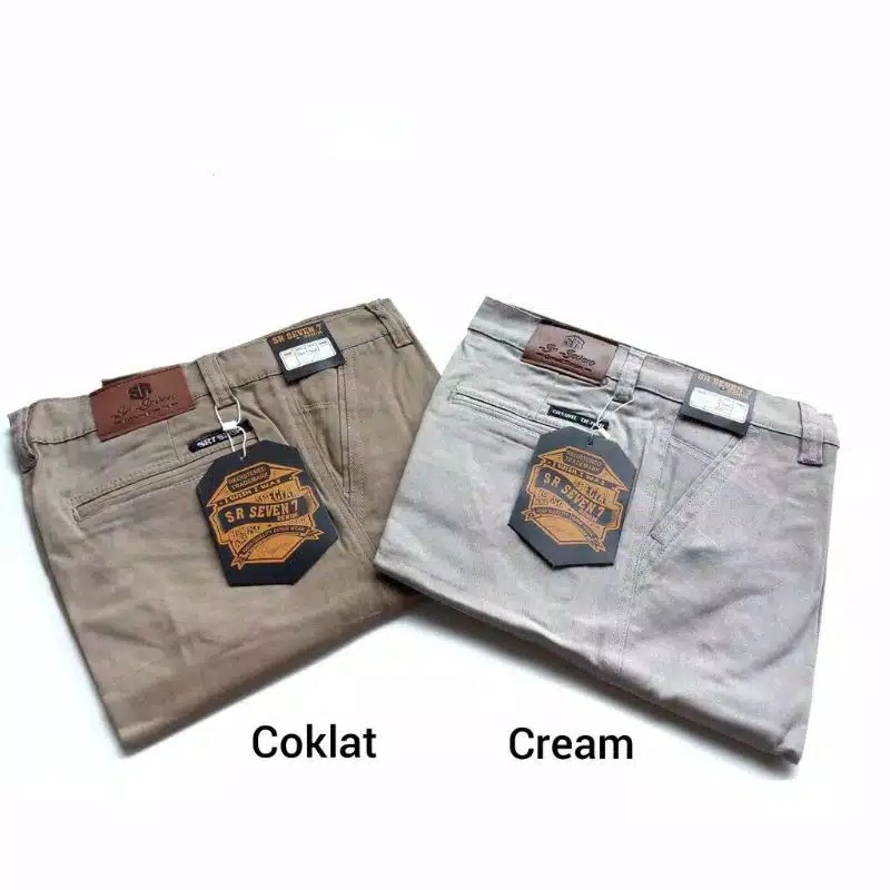 Celana Chino Pendek Pria Stretch Cotton Combed Chino Pendek Cowok 27-38 Chino Pendek SR Seven