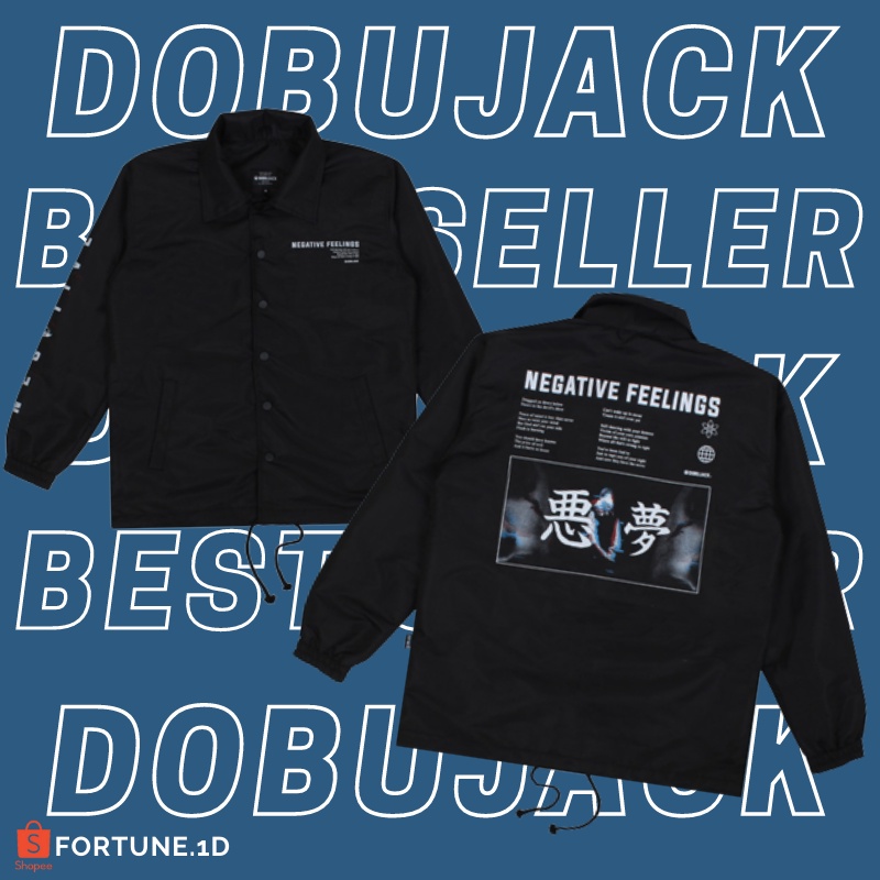 DOBUJACK COACH JACKET NEGATIVE BLACK / COACH DOBUJACK / JAKET COACH DOBUJECK NEGATIVE FEELINGS PRIA 