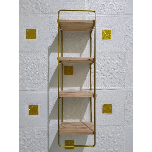 Rak Dinding Minimalis Vintage Ambalan 4 Susun - Dekorasi Dinding-2
