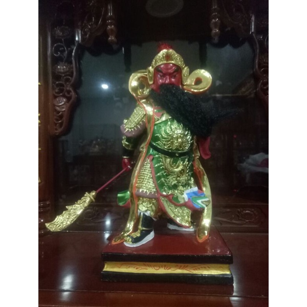 Patung kayu dewa Kwan Te Kong 12"