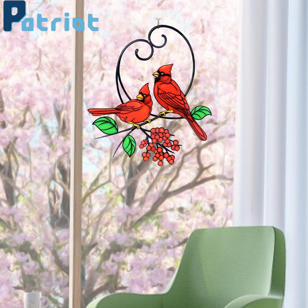 [ Red Bird Crafts Acrylic Pendant Ornaments ][ Wall Hanging  Wind Chimes Decor ][ Stained Glass Window decoration ]