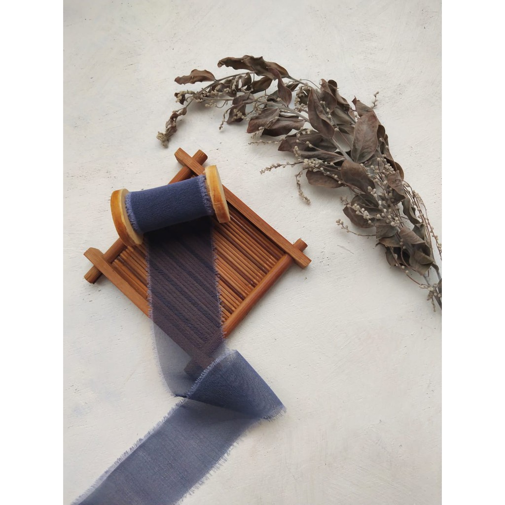 

SILKY RIBBON IN MIDNIGHT BLUE - wedding ribbon / calligraphy ribbon / vows ribbon / pita buket