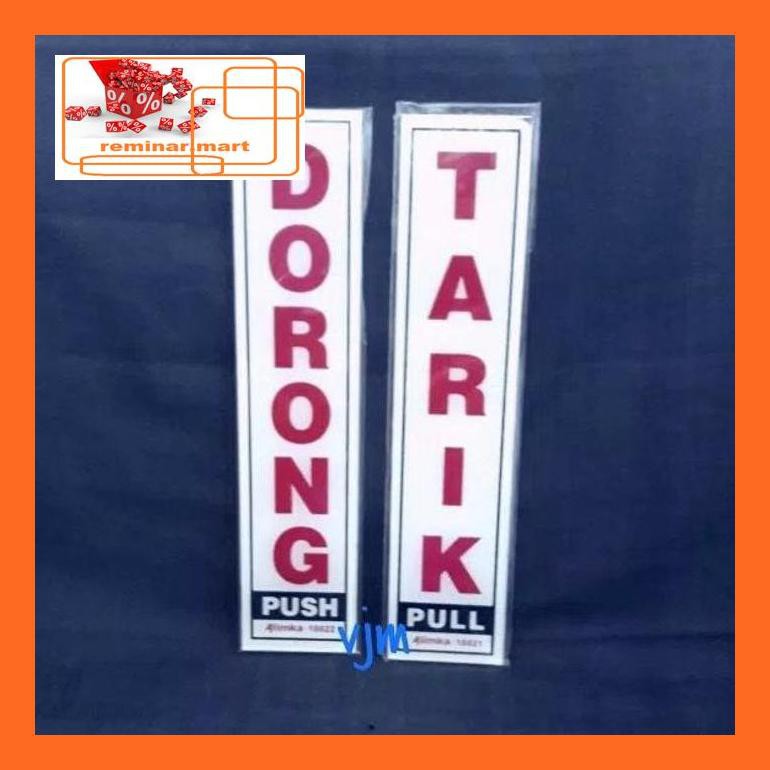 

474Srem Plat Akrilik Tulisan Dorong Atau Tarik Warna Putih, Plat Acrylic Repjd80E