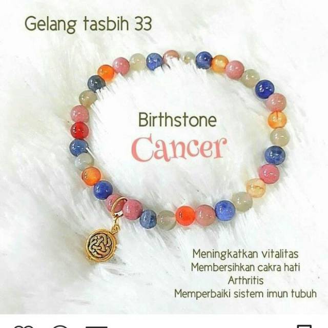 Gelang Tasbih 33 Birthstone Cancer