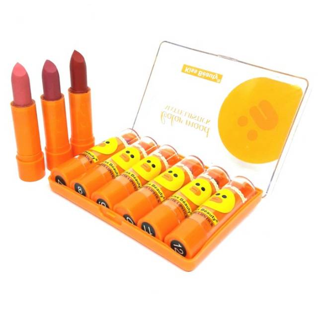 LIPSTICK COLOUR WOD harga satu set isi 6  OREN