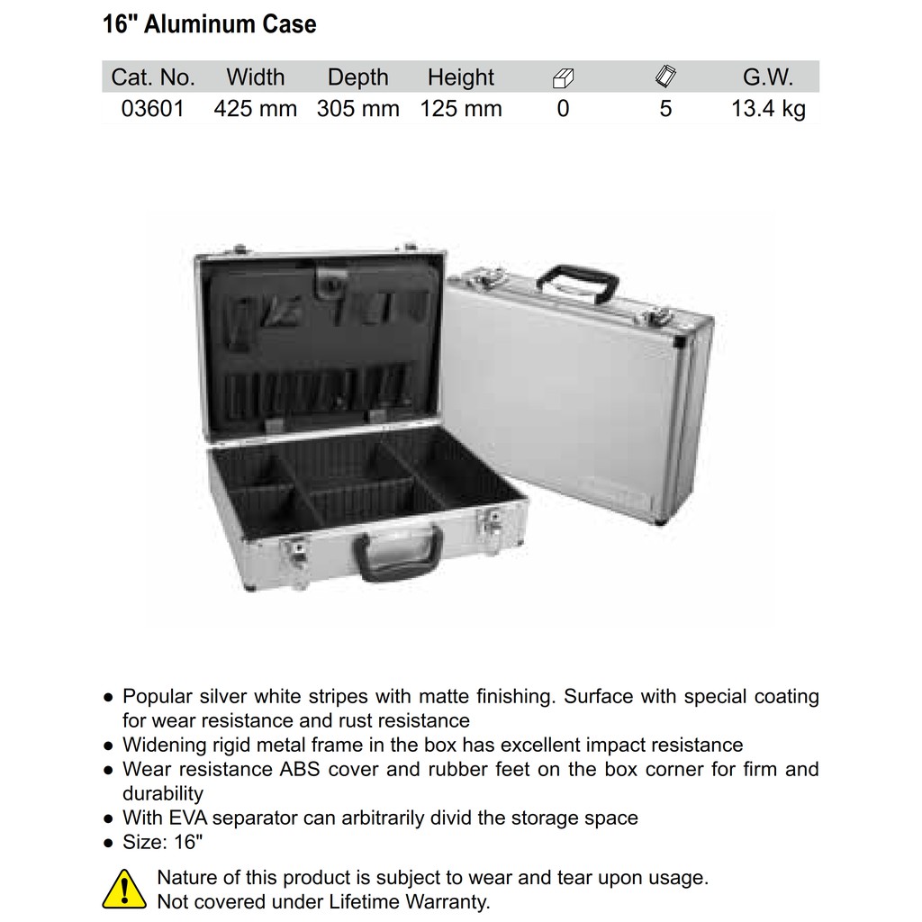 Aluminum Tool Box 16&quot; 03601 SATA TOOLS