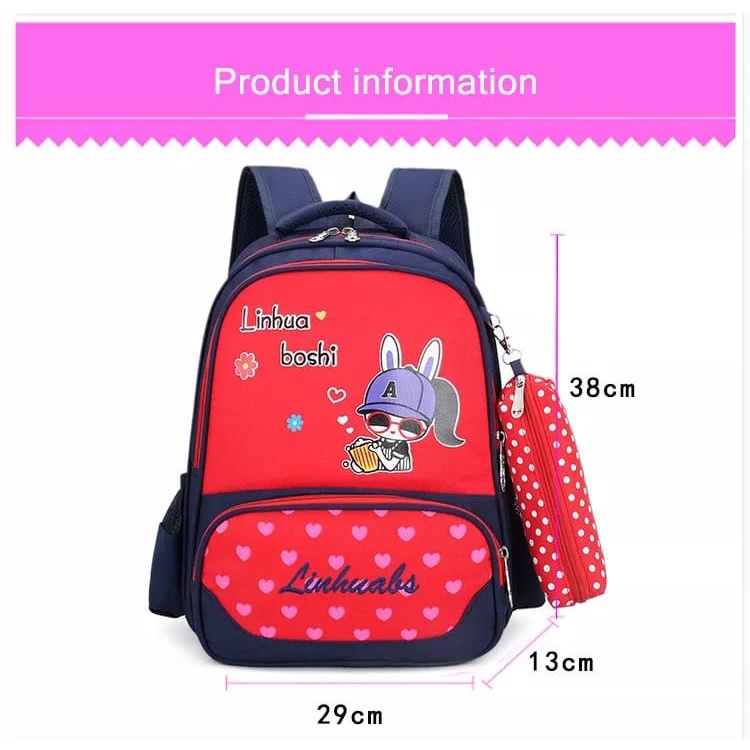 BATOSAI LINHUA BOSHI - Tas Ransel Anak Sekolah Karakter Fashion Kids Backpack Cute Murah Batam Tas Kanvas