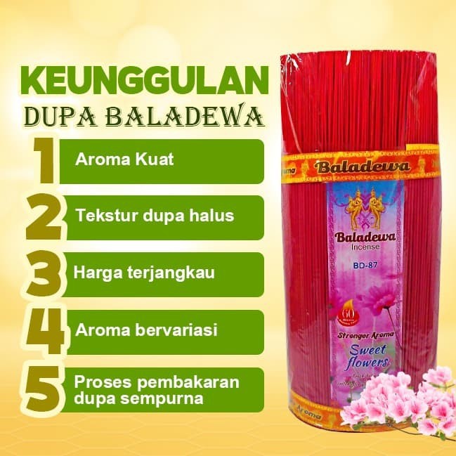 Dupa/ Hio Wangi Harum Baladewa 39 cm 5 Kg 1.4 mm Sweet flower merah