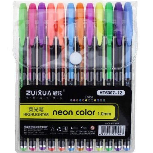 

[KODE P6JBI] Pulpen Gel Warna Warni 1 set 12 Warna