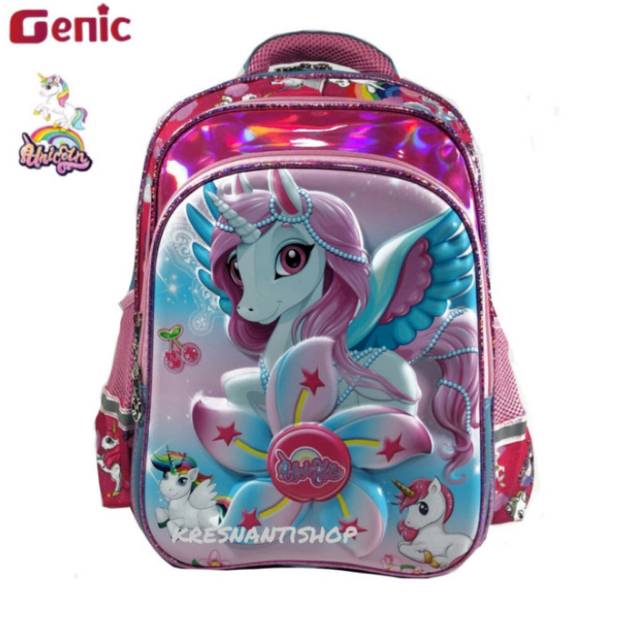 Tas ransel anak sekolah perempuan unicorn impor