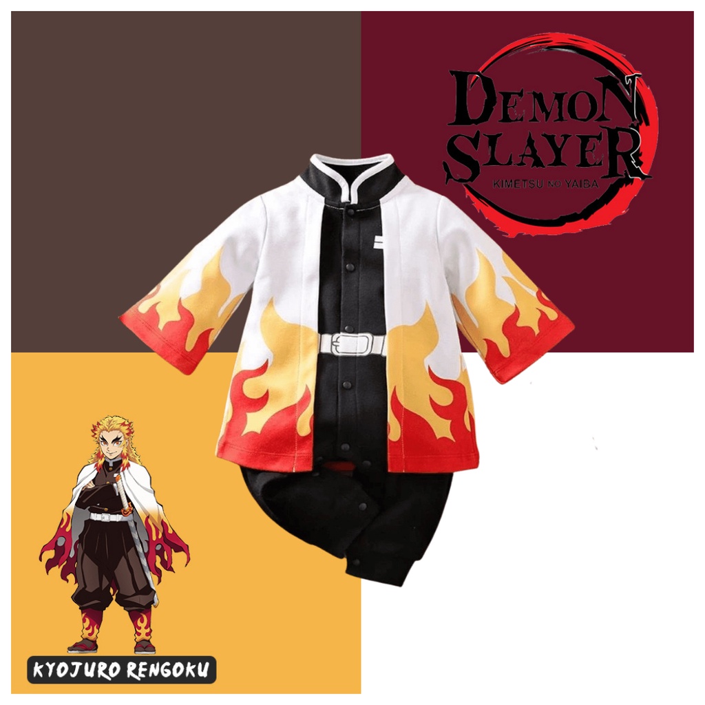 [COD] Jumper bayi anime KIMETSU NO YAIBA KYOJURO RENGOKU 0-2 tahun / jumper baby by anime / jumper lucu kekinian/Babylovanta