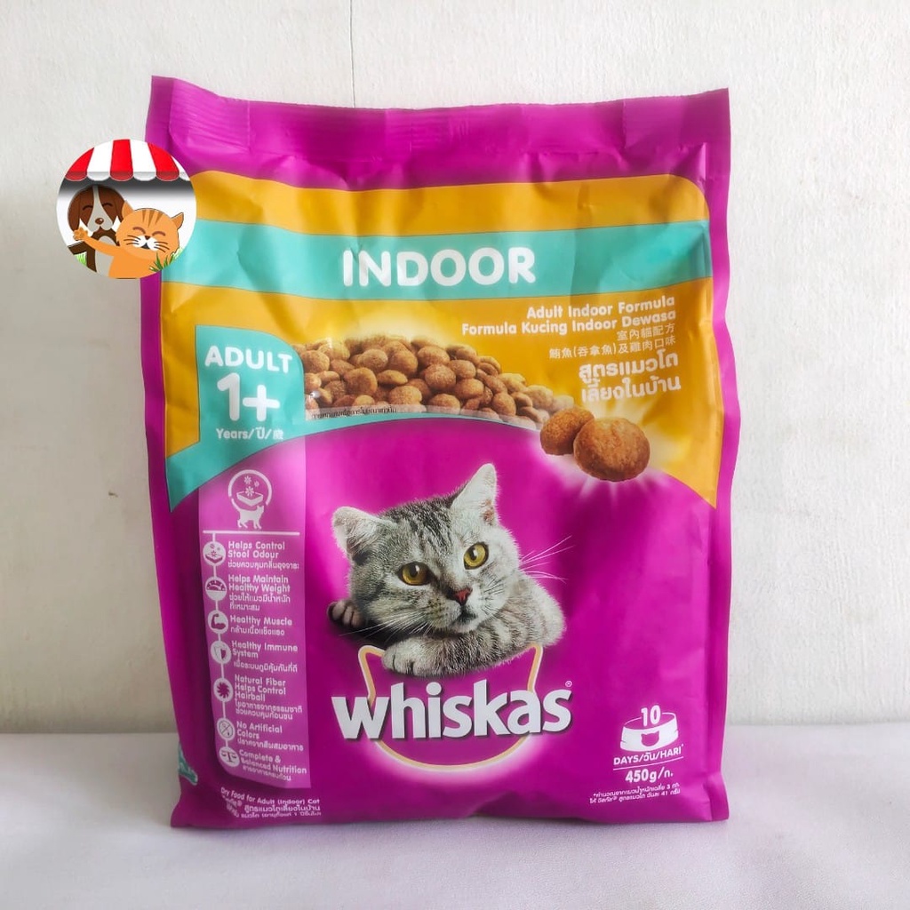 Whiskas Indoor Adult 450gr - Makanan Kucing Dewasa - Adult Cat Food