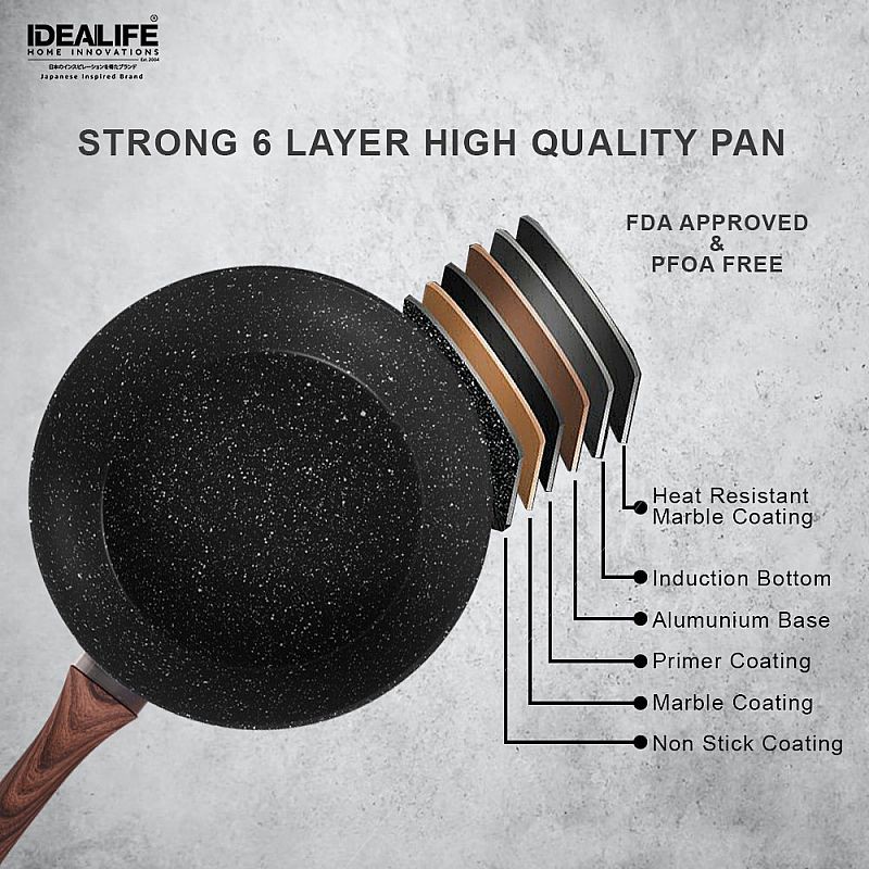 IDEALIFE - Frypan Cookware - Panci Penggorengan 24cm - IL-24FP + Spatula