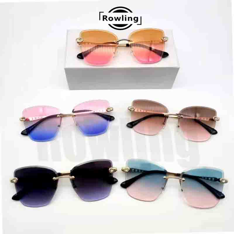 rowling (ka-143)kacamata  Hitam Terbaru Wanita No Frame Titanium  Style Kacamata Fashion Murah/Kacamata Sunglasses Import Wanita Kacamata Fashion