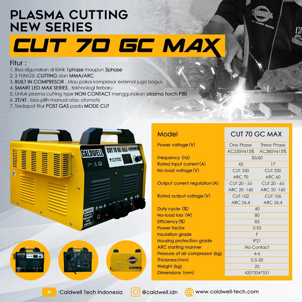 CALDWELL CUT 70 GC MAX MESIN LAS PLASMA CUTTING CUT 70 CALDWELL