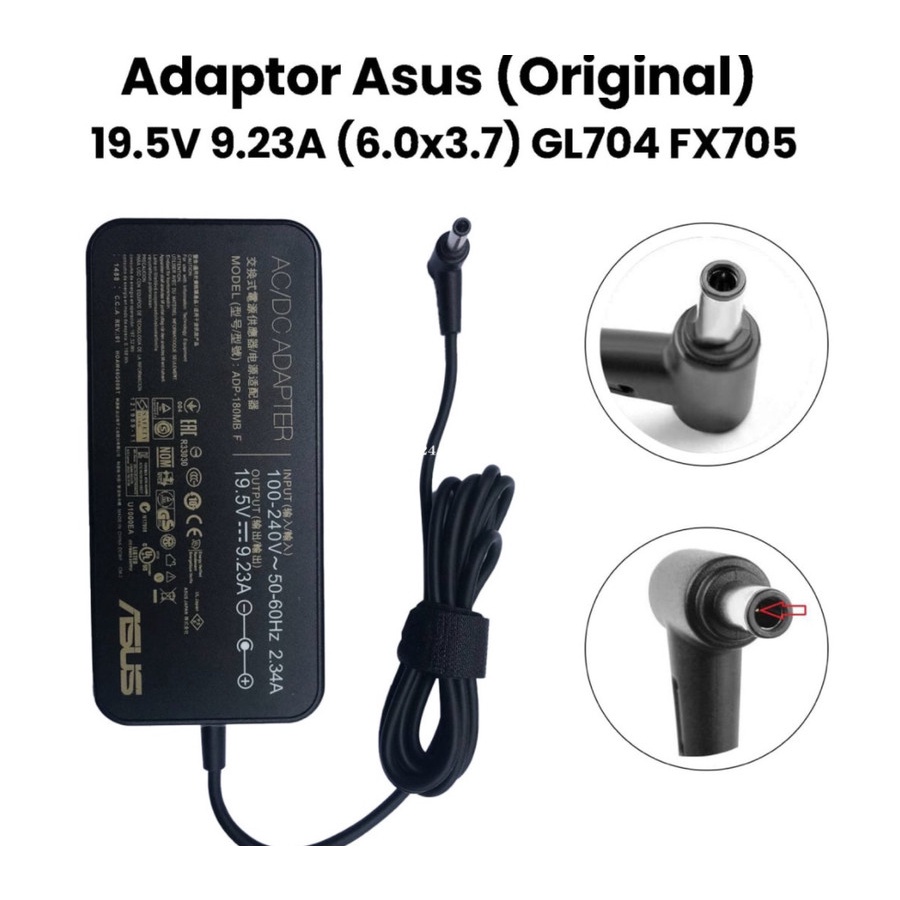 ORI Adaptor Charger Laptop Asus ROG 19.5V 9.23A DC.6.0×3.7mm Original