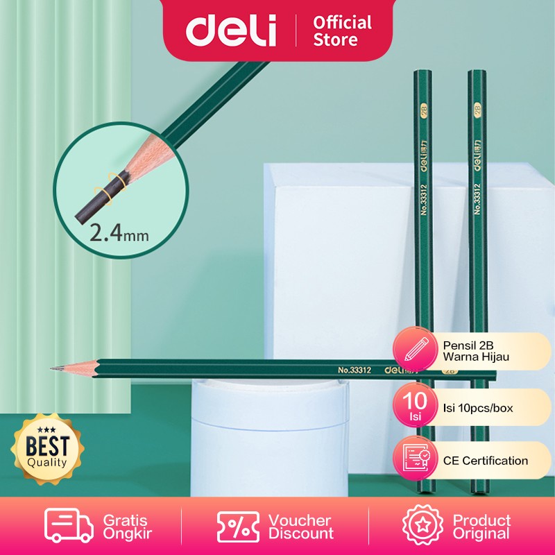 

Pensil Deli Graphite Green 2B- 33312 Deli