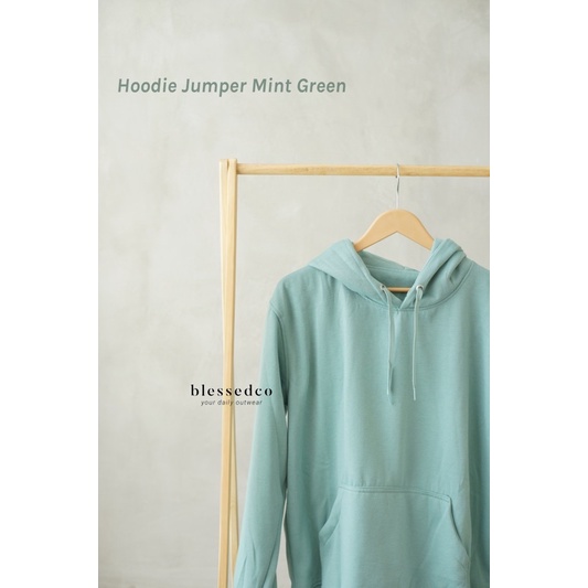 Hoodie Jumper Sage Green / Mint Green