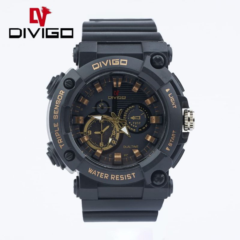 (Terima Cod)Jam Tangan Pria Divigo Sensor Anti Air/Water Resist Strap Rubber/Karet(Dikirim Jakarta)