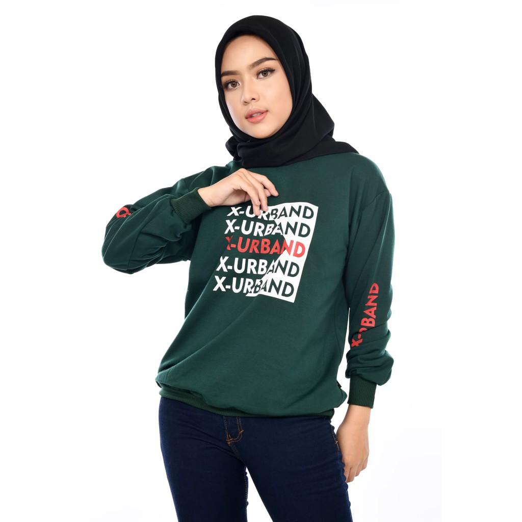 X Urband Sweater Oblong Wanita Chouse Crewneck A140