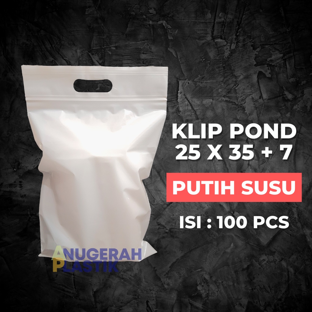 

Klip Pond Putih Susu Uk 25x35+7 Cm / Klip Pegangan Warna Putih 25x35+7