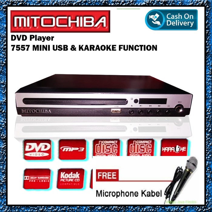 Mitochiba DVD Player 7557 Mini USB/Karaoke Function Free mic 1pcs