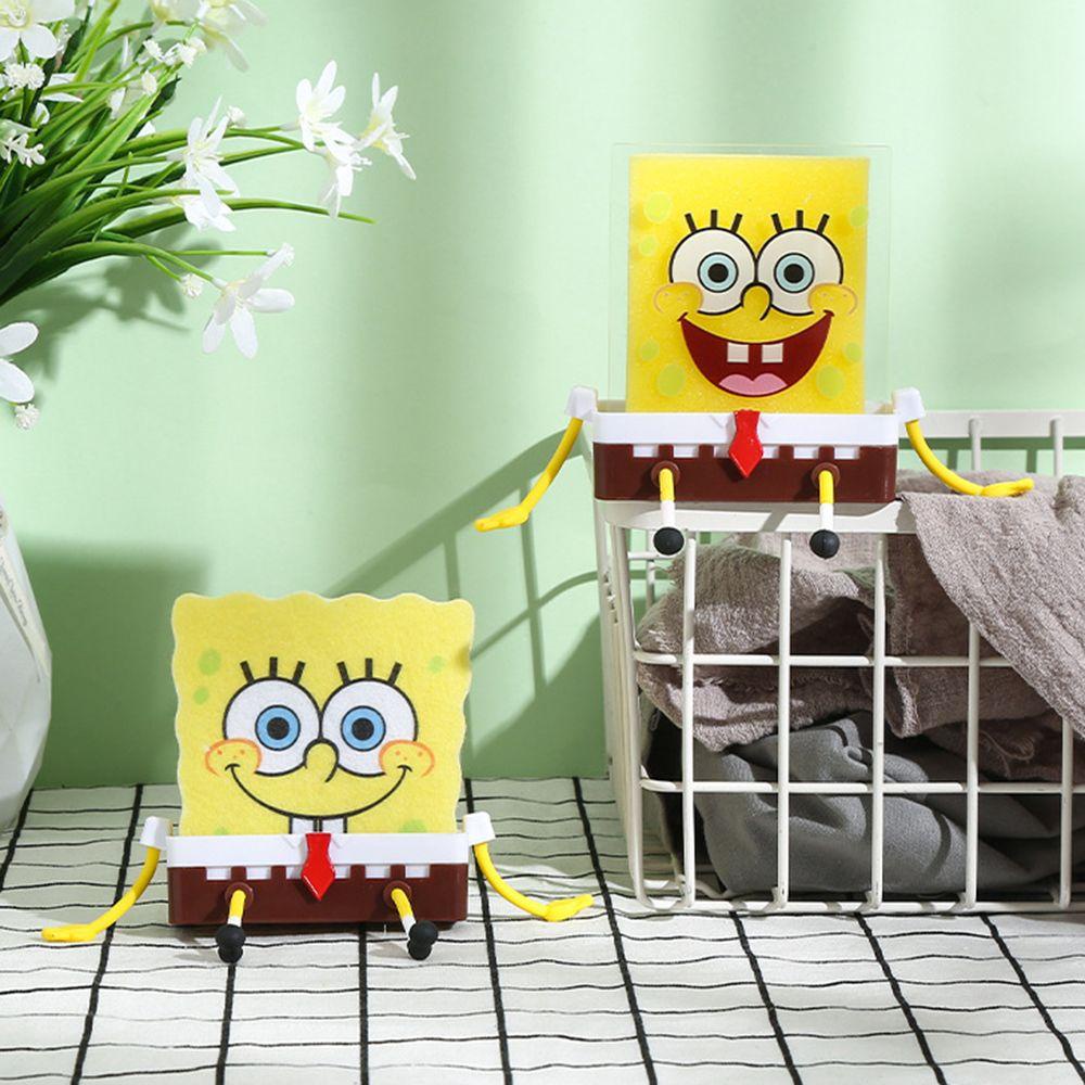 Nickolas1 Tempat Spons SquarePants Spongebob Keranjang Saringan Kecil Dengan Spons Rumah Tangga Drain Rack