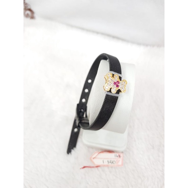 GL1497H343H gelang model jam liontin emas boneka teddy bear permata berat 1.350 sama tali 14.200 kad