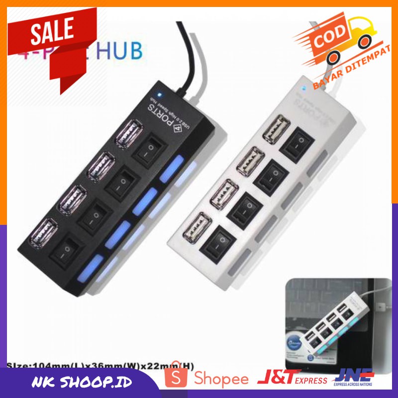 Usb Hub 4 Port Dengan Saklar ON OF Transfer Cepat Kualitas Premium