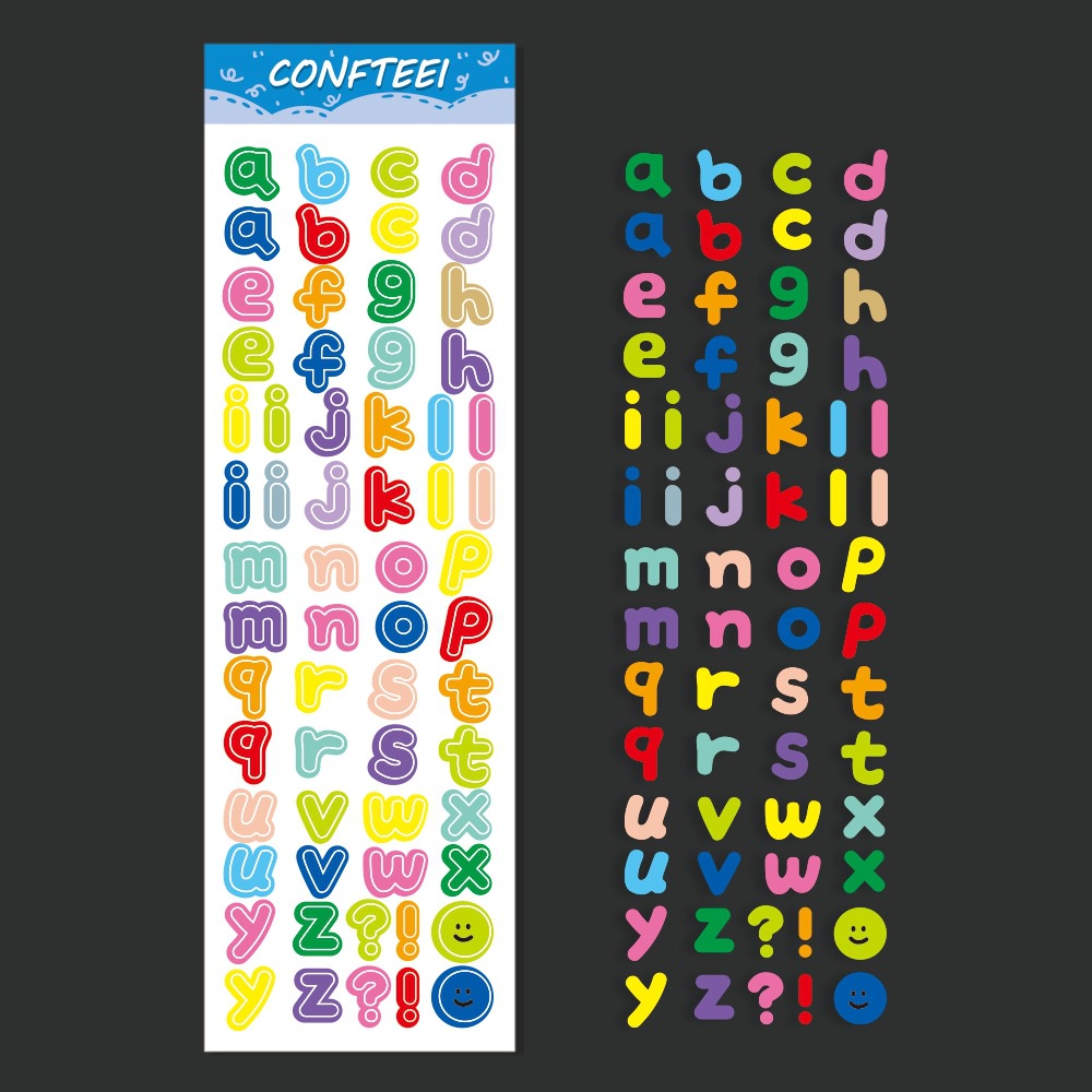 Nomor warna Inggris alphabet stiker Korean journal bahan TK literasi in Jurnal stiker Xiao Zhang