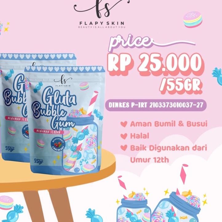 

❤[⚡COD⚡]Flapy Skin Gluta Buble Gum 55gr