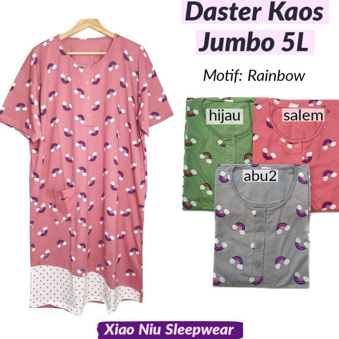 Best Seller # Daster Kaos Jumbo 5L / Baju Tidur Wanita - Dst. 5L