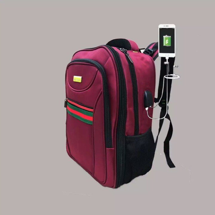 Polo Cavallo Tas Ransel Pria Dan Wanita Tas laptop original Tas Punggung Backpack Usb Portable - red