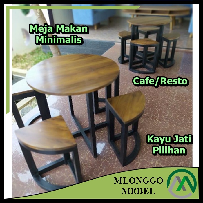 Set Meja Makan Formasi 4 Kursi 1 Meja Produksi Jepara Model Minimalis Kekinian Material Kayu Jati