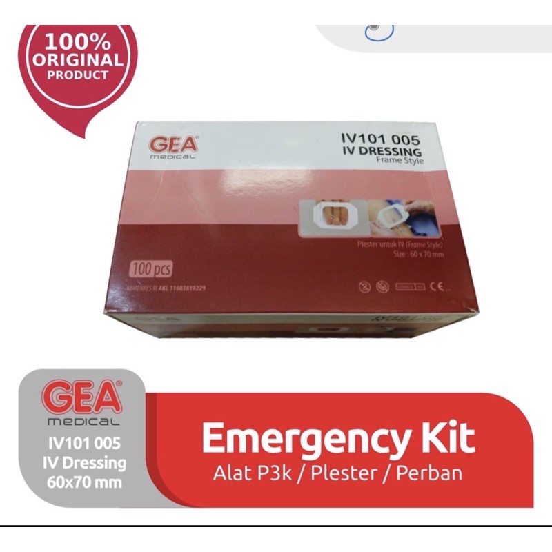 GEA IV DRESSING 6 x 7 CM MERK ( PLESTER INFUS FILM DRESSING TRANSPARAN )