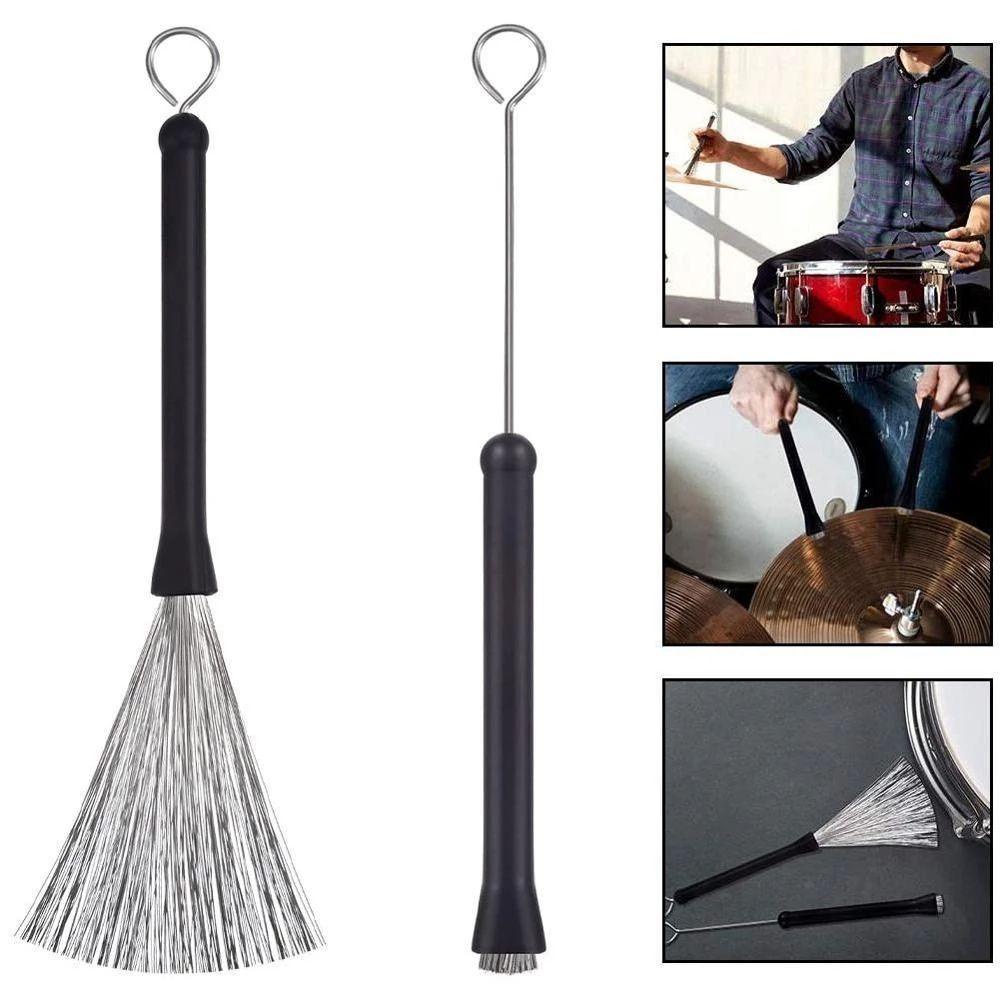 【 ELEGANT 】 Drum Brushes Portable Awet Ditarik Stik Perkusi Part Alat Pembersih Musik Cleaning