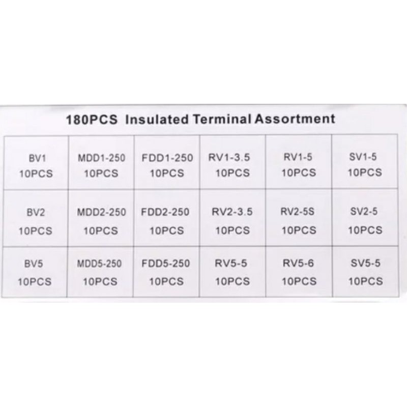 Terminal Insulated Sambungan Kabel Konektor 180 pcs