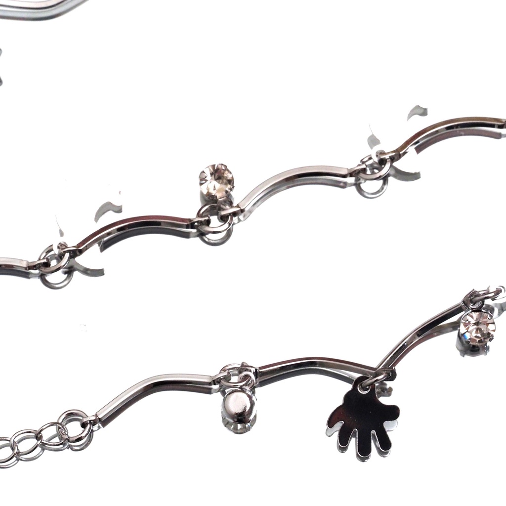 Gelang Kaki Kerincing BAHAN RHODIUM ANTI KARAT  Model Banyak Motif Basic Anklet Silver