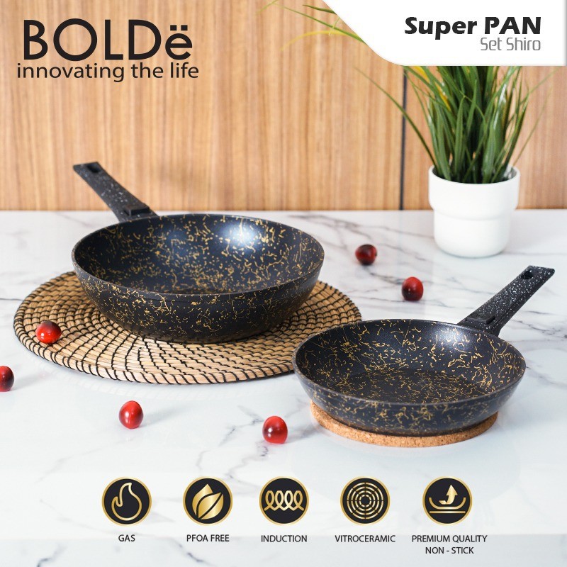 BOLDe Super Pan Shiro Set - Panci Cookware Set - Handle Bisa Dilepas