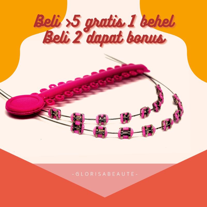 [ PROMO ] Behel power O dan Chain LENGKAP atas dan bawah + BONUS karet ganti