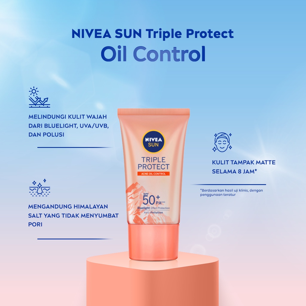 NIVEA SUN Face Serum Triple Protect Acne Oil Control SPF50+ PA+++ 40ml Twinpack