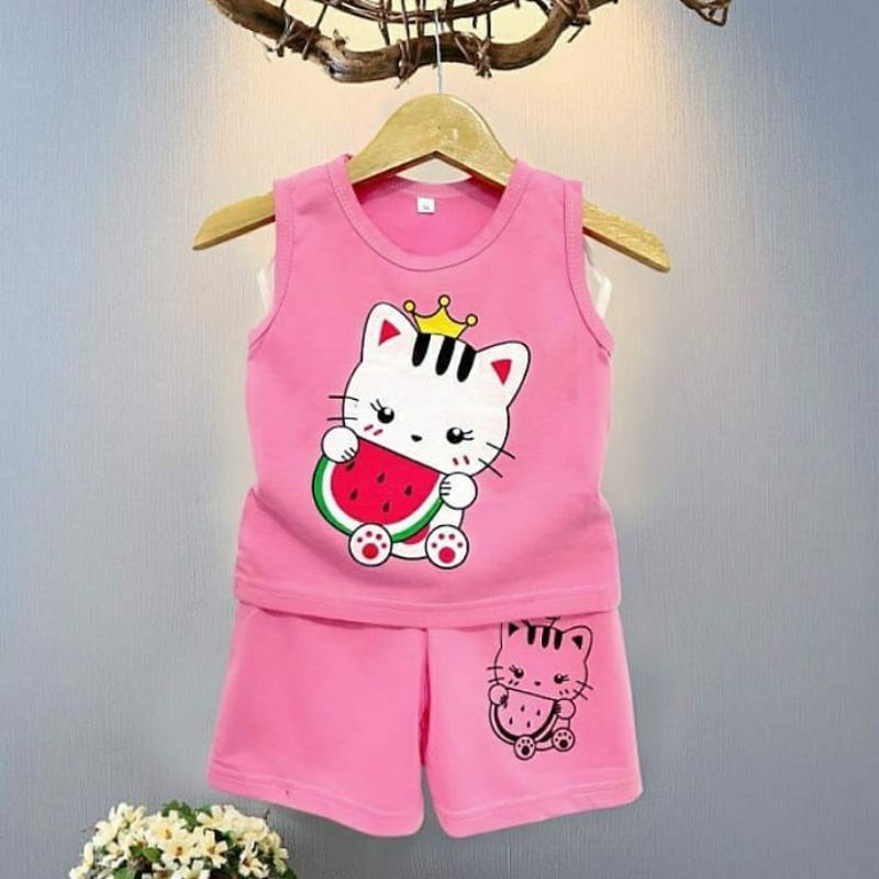 Setelan anak peremuan/ laki-laki / Baju anak perempuan & laki- laki / Baju anak 1-7 tahun-Kitten Semangka