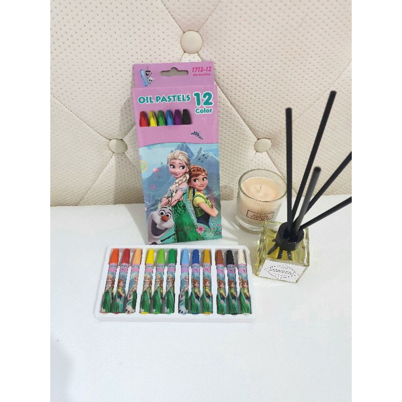 CRAYON 12 warna FANCY karakter lucu/krayon murah/oil pastels-Frozen
