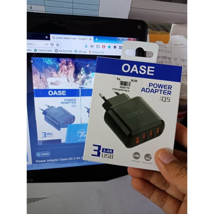 OASE POWER ADAPTER MODEL Q5 3 USB 3.4A MURAH