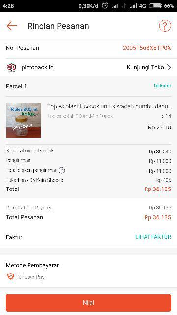 Toples Jar  Kotak  200ml