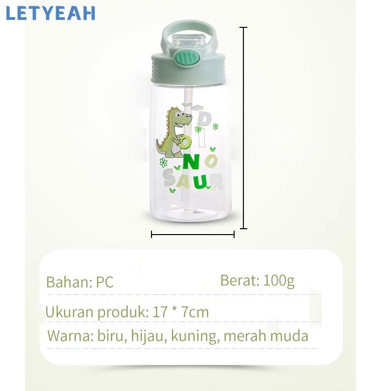 letyeah Botol minum anak portabel/Botol sedotan anak 450ml