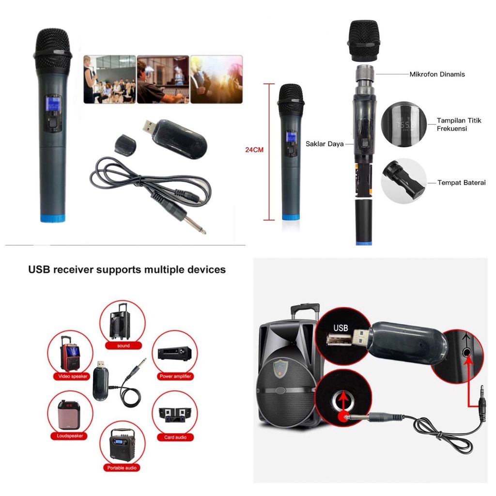 Microphone Nirkabel / Microphone Wireless / Microphone Bluetooth Termurah