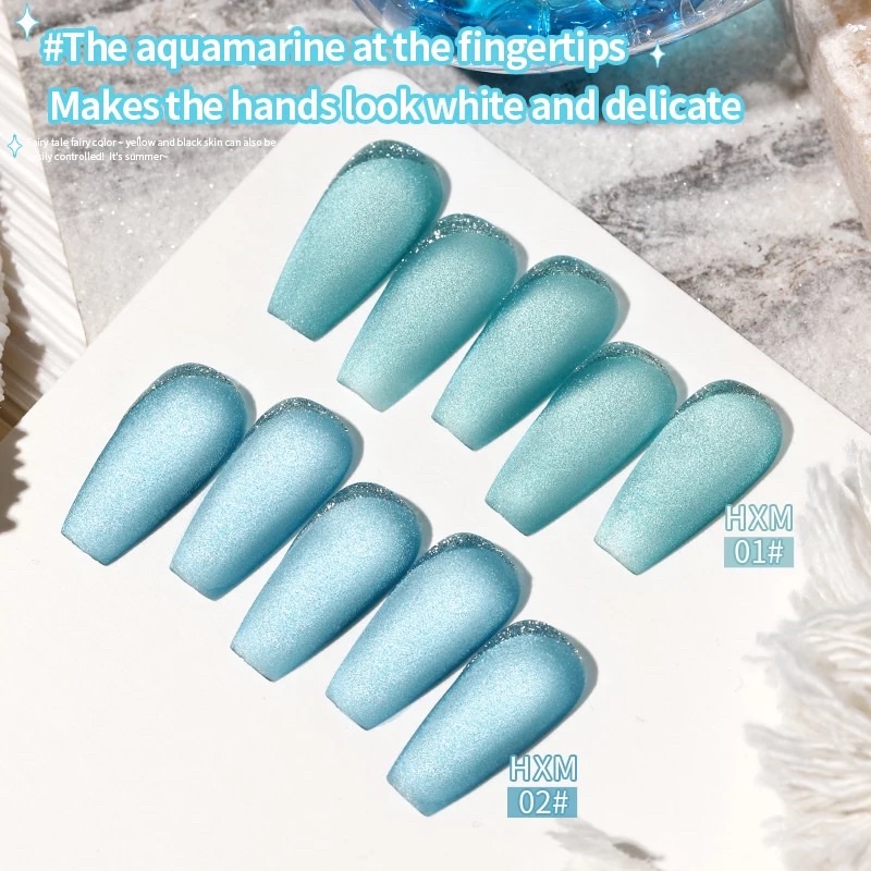 [FLASHES] Aquamarine Cat Eye 3D NAILS POLISH GEL KUTEK GEL 15ml Soak Off UV Gel