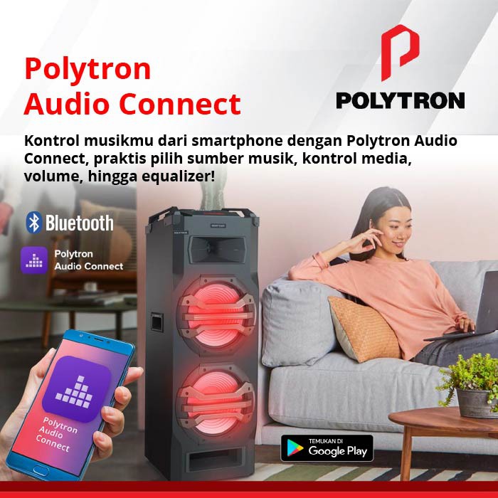 Speaker Portabel Meeting Bluetooth Polytron PTS 2k25 Free Mic Wireless 2pcs NO RADIO