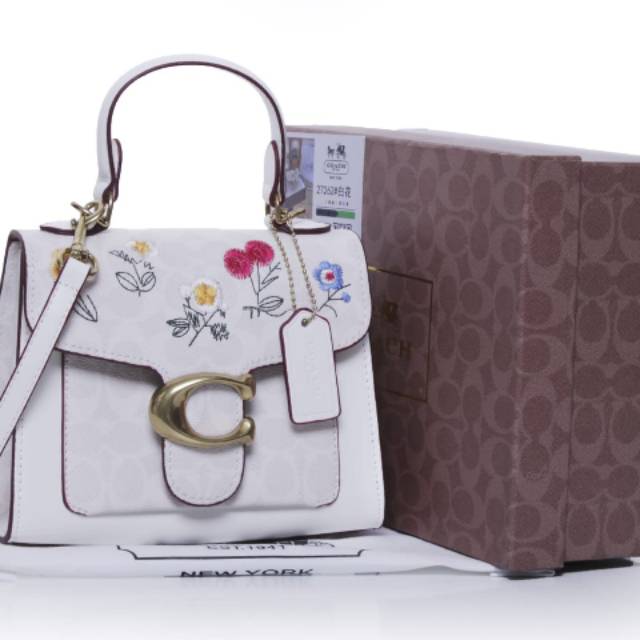 Tas Coach Tabby Handle Signature Canvas Floral Embroidery - tas batam - tas branded - tas wanita